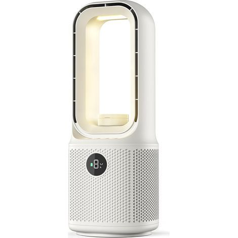 13''Ventilateur Sans Pales, 6Vitesses de Ventilation, Rotation à 60°, Veilleuse LED Tricolore à Intensité Variable&Minuterie,Fonctionnement Ultra-Silencieux, pour Chambres et aux Bureaux à Domicile (1/5)