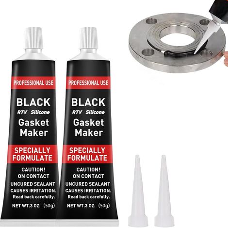 Colle a Pare Brise Voiture,2pcs 50g Pate a Joint Moteur,Colle Carrosserie Voiture Noir,Silicone Haute Temperature,Pate a Joint Moteur Haute Temperature,Joints Mécaniques de Moteur Automobile (1/5)