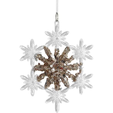 Décoration de Noël suspendue au sapin, pendentif acrylique, ornement de Noël pour chambre d'enfant, ferme, pendaison de crémaillère, fêtes de fin d'année.-Snowflake 11x11cm