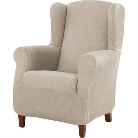 Housse de Fauteuil à Oreilles élastique, Tissu, Ivoire (1/5)