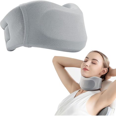 Support cervical ajustable en mousse souple pour un soutien et un soulagement des douleurs cervicales, correcteur d'inclinaison du cou vers l'avant, maintient les vertèbres stables et alignées. (1/5)
