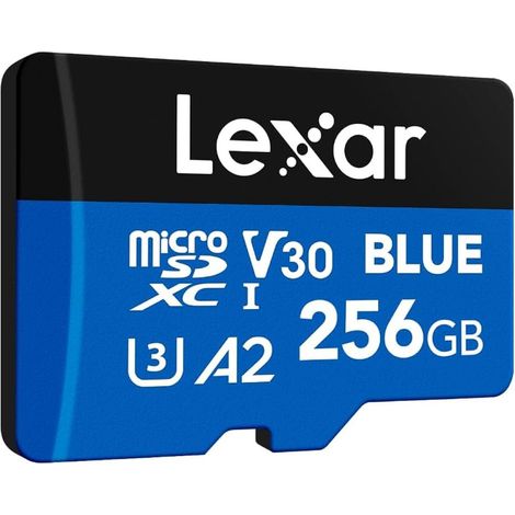 Lexar Blue Plus Scheda microSDXC UHS-I 256GB Classe 10 U3 V30 A2 fino a 170MB/s