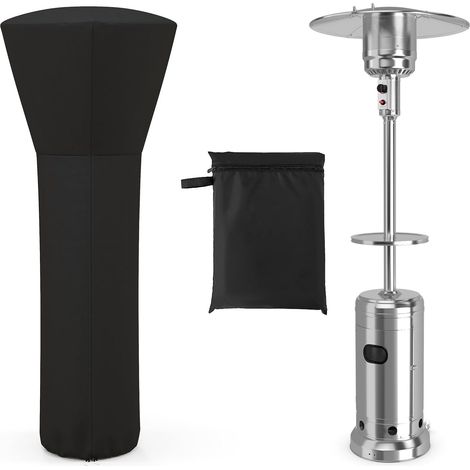 COSTWAY Copertura per Riscaldatore da Patio, con Cerniera e Borsa per Trasporto, Copertura Protettiva per Stufa a Fungo da Esterni, 220 x 86,5 cm (Nero) (1/5)