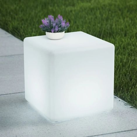 [GEBRAUCHT] B-Ware Lindby Außenleuchte Gartenlampe Akku Led Rgb Kunststoff Würfel Weiß Matt