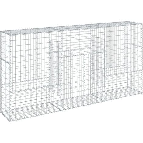 Cesta de gaviones con cubierta hierro galvanizado 300x50x150 cm vidaXL