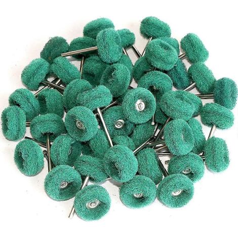 Kit de 50 disques de polissage abrasifs pour outil rotatif, comprenant 5 mini-tampons à récurer et brosses. (1/4)