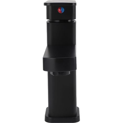 Robinet noir court en acier inoxydable avec tuyau d'eau chaude et froide de 60 cm, pour lavabo de salle de bain ou cuisine.