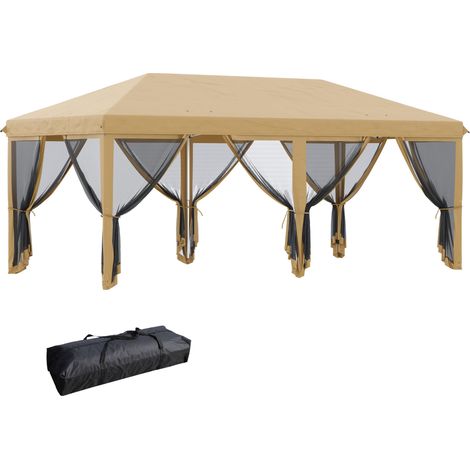 Tonnelle barnum pop-up BORAS beige et noir (1/5)
