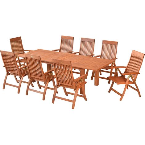 Maracaibo Set 9tlg Eucalyptus Tisch 180 (220/260) x 100 cm