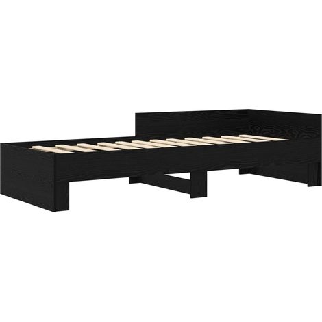 Maison Exclusive - Struttura letto con testata Rovere Nero 80 x 200 cm (1/5)