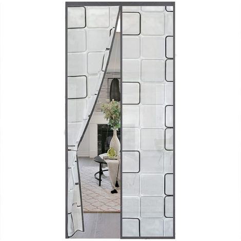 Rideau de protection thermique magnétique pour portes, 80 x 200 cm, protection isolante, protection contre le froid et la chaleur en hiver, idéal pour l'utilisation des climatiseurs en été, montage (1/5)