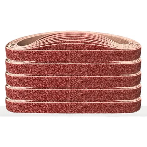 Bande abrasive 10x330mm.Bande abrasive de polissage d'alumine, métal,du bois 6x40/80/120/180/320Ensemble de Bandes Abrasives,pour ponceuses à bande(30 pièces) (1/5)