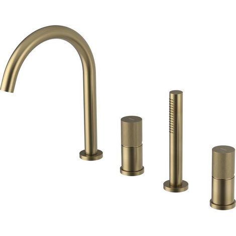 ULTRATAP Mitigeur 4 trous sur bord de baignoire, or mat