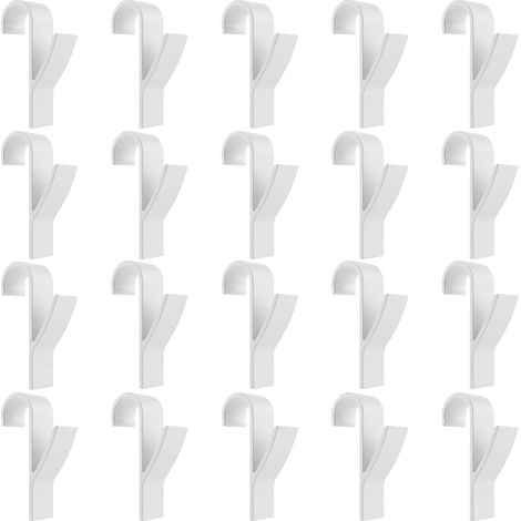 Lot de 20 crochets de radiateur blancs, crochets en plastique ABS, crochets pour sèche-serviettes, supports de suspension ronds pour tous les radiateurs standard, salle de bain, cuisine