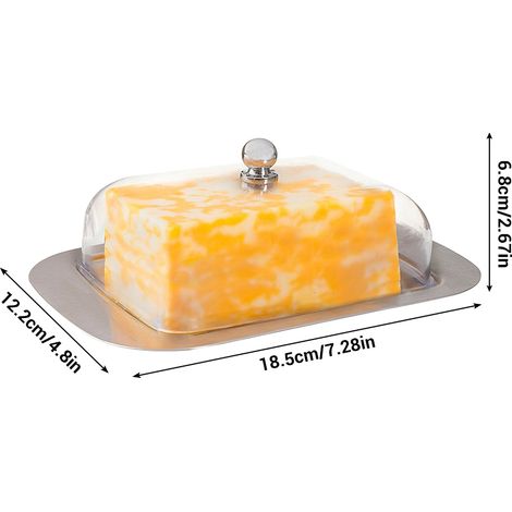 Beurrier en acier inoxydable avec couvercle transparent. (1/5)