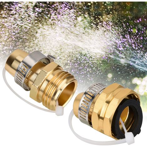 Raccord rapide pour tuyau d'arrosage, connecteur universel en laiton, jeu de 3 pièces, étanche et robuste, idéal pour jardin et extérieur (1/5)