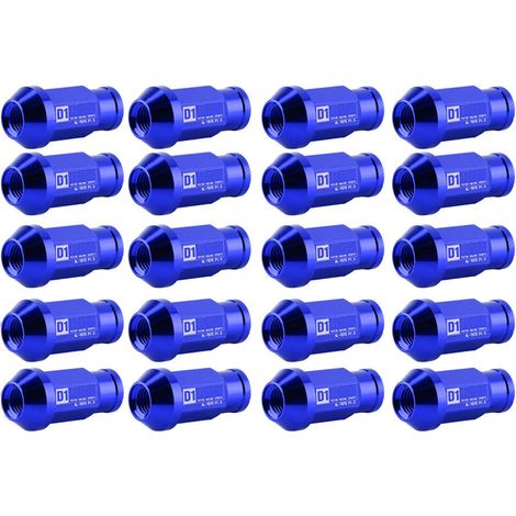 Boulons de pneu de voiture, écrous de moyeu de roue de course en aluminium M12X1,5 (bleu) (1/5)