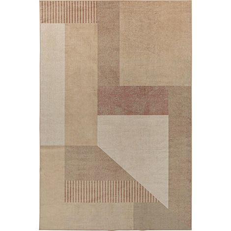 Tapis moderne en viscose tons neutres élégance et douceur - Beige clair effet naturel (1/4)