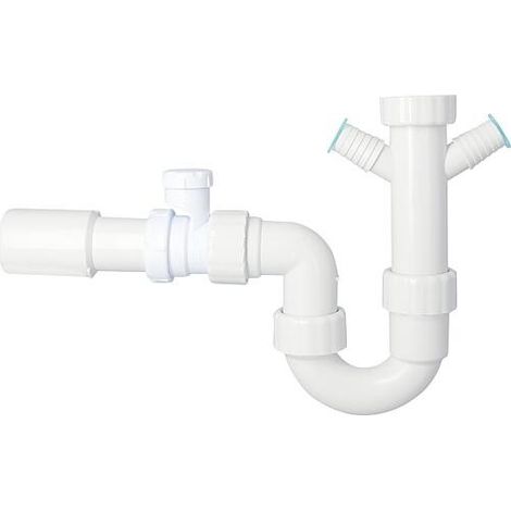 Siphon de rinçage DN40(1 1/2") avec aérateurs tubulaires, Sortie Ø50mm (1/2)