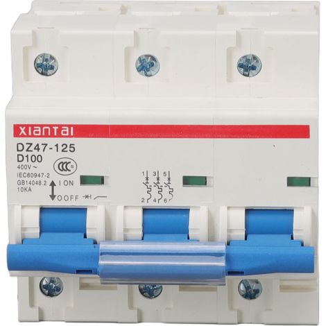 Disjoncteur miniature triphasé 100 A 400 V haute sécurité avec protection contre les surcharges pour applications domestiques et industrielles (1/5)