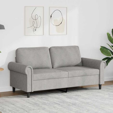 2-Sitzer-Sofa Hellgrau 140 cm Samt