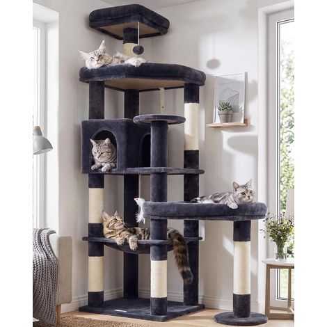 Arbre a Chat Stable pour 2/3/4 Grand Chats 165 cm (1/5)