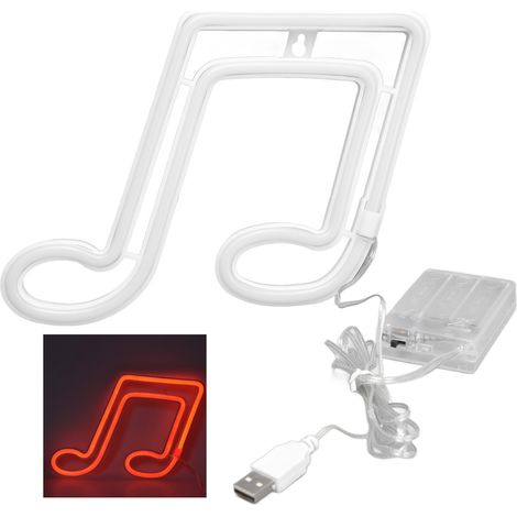 néon LED en forme de note de musique veilleuse néon lampe