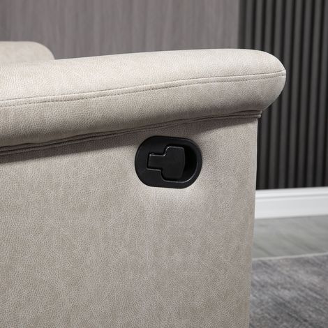 Fauteuil relax manuel 135° avec repose-jambes, tête réglable et accoudoirs moelleux, gris, 78x96x102 cm (1/5)