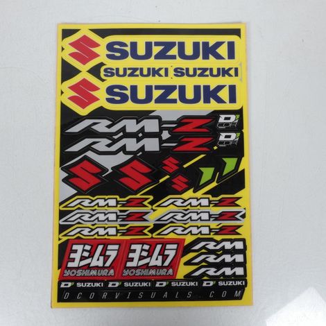 Planche Autocollant 28x41.5cm D'CORVISUALS pour moto Suzuki RMZ