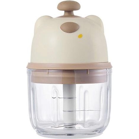 Hachoir à ail électrique avec lames en acier inoxydable, mini robot culinaire pour hacher et réaliser des purées, ustensile de cuisine portable idéal pour la maison, le camping et les voyages. (1/4)