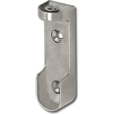 Italiana Kleiderstangen Halterung oval - Schrankrohrhalter, Zink vernickelt (1/3)