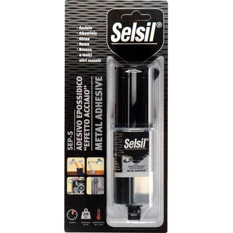 12 x SELSIL ADESIVO EPOSSIDICO SEP-S EFFETTO ACCIAIO 28 G