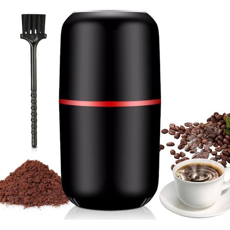 Moulin à café électrique -Fonctionnement en un clic -Convient aux grains de café, aux noix et aux épices -noir (1/5)