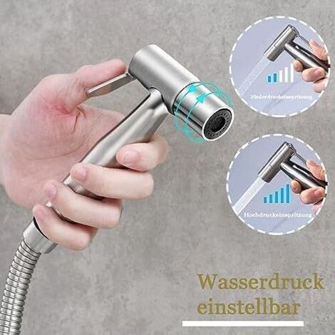Pulvérisateur de bidet, pulvérisateur bidet en acier inoxydable, à Bidet Manuel Douchette, ulvérisateur main pour le nettoyage des toilettes, salles bains und animaux domestiques, argent - (1/4)