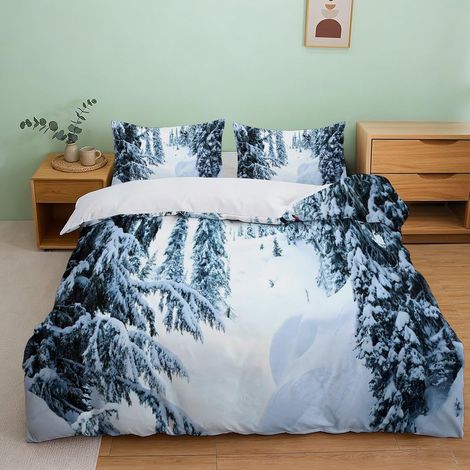 Parure de lit 3D forêt hivernale Chambre ado - Single(140x200cm) (1/5)