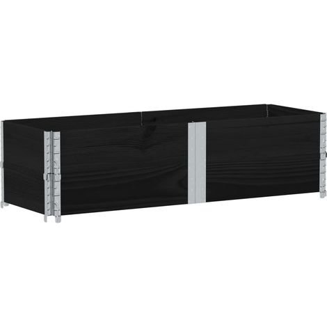 Colliers de palette 2 pcs noir 150x50 cm bois de pin solide