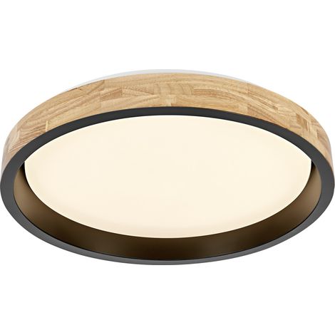 Osram LED-Deckenleuchte Orbis Mariano Ø51 cm 36 W Holzdekor schwarz dimmbar (1/3)