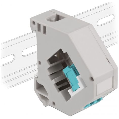 Delock Adaptador de carril DIN con Keystone LC Duplex hembra a LC Duplex hembra color aguamarina