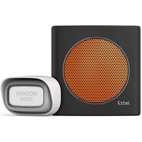 EXTEL diBi Flash Soft Black & orange Funk Türklingel, bis zu 200 m Reichweite (1/4)