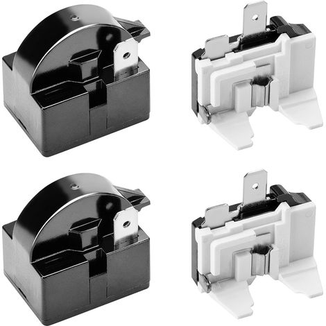4 PCS 1 Pin Relais de démarrage réfrigérateur QP2-4.7/4r7 et 6750C-0005P Protecteur de surcharge - compatible avec le compresseur LG et les congélateurs