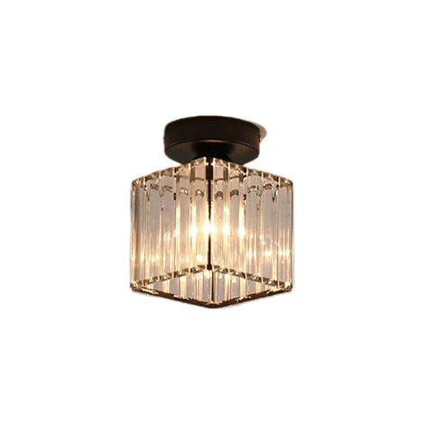 Lustre 1XE27 12X17 IP20 Noir Cristal Fer Ampoules Non Incluses (1/2)