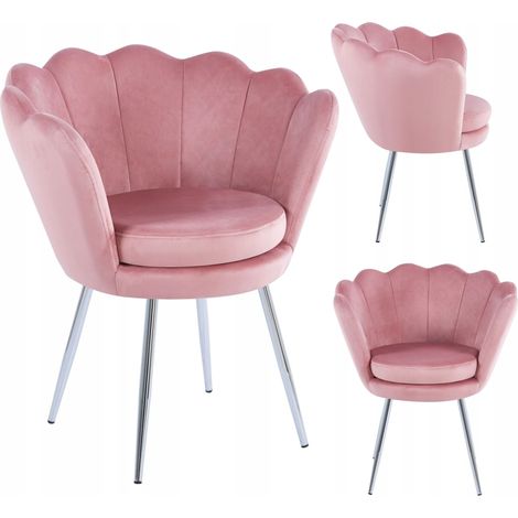 Sillón de terciopelo rosa para SALÓN/OFICINA Suave Cómodo ELEGANTE Furnitex (1/5)