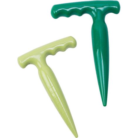 Ensemble de 2 outils de semis et de plantation, tuteur de plantation de 17 cm, tuteur en plastique, plantoir à bulbes avec poignée pour semer, planter et (1/5)