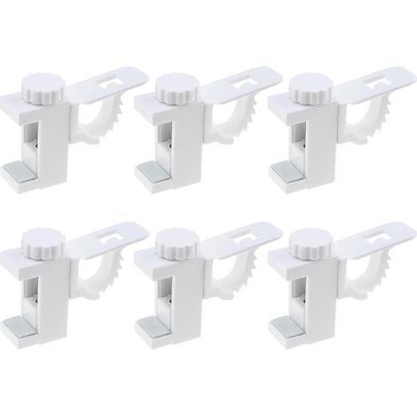 Set di 6 aste per tende regolabili con barra trasversale, gancio porta asciugamani, supporto per asta per tende senza foratura girevole, adatto per tende o armadi (1/5)