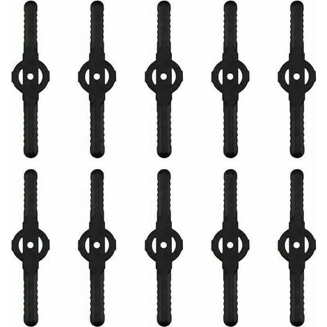 10 Pièces Lames de Tondeuse Jardin Tondeuse Accessoires, Lames de Rechange en Plastique, Outils de Jardin, Petit Trou 5mm, pour Jardin Pelouse Tondeuse, Coupe-bordures Sans Fil (1/5)
