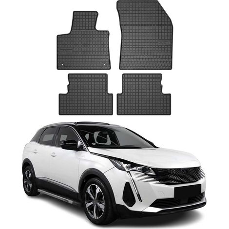 OMAC Tapis de Sol Compatible avec Peugeot 3008 2016-2024 Caoutchouc Noir