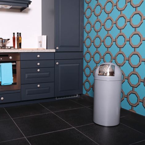 Cubo de basura con trampilla  acero  capacidad 40 l  H x Ø 740