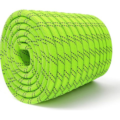 Corde Polyester Double Tresse 19,1 mm x 67 m, Corde Tressée 26 Brins, Résistance à la Rupture 8800 kg, pour Élagage, Travaux sur Arbres, Traction, Balançoire, Tirage, Levage et Extérieur, Verte (1/5)