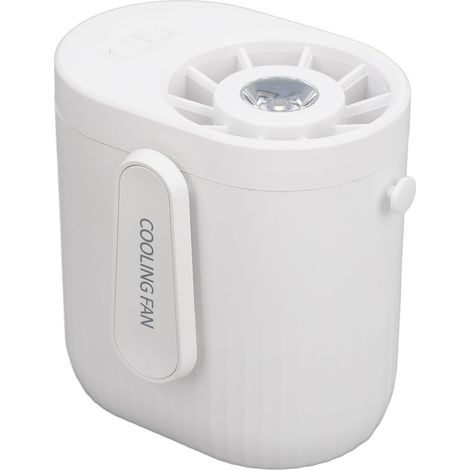 Professioneller Hüftventilator mit 3 Geschwindigkeitsstufen, einstellbarer Windgeschwindigkeit, langer Laufzeit, leiser Betrieb, tragbarer Clip-Ventilator für Baustellen im Freien, Weiß