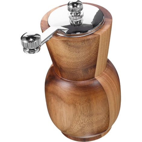 Moulin à poivre manuel, bois et inox, à manivelle (1/5)